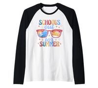 School's Out for Summer Sunglasses Fun Summer Break Vibes Camiseta Manga Raglan