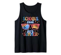School's Out for Summer Sunglasses Fun Summer Break Vibes Camiseta sin Mangas