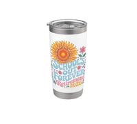 School's Out Forever Retirement 2026 Maravilloso arte floral Vaso térmico de acero inoxidable de doble pared
