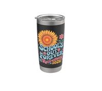 School's Out Forever Retirement 2026 Maravilloso arte floral Vaso térmico de acero inoxidable de doble pared