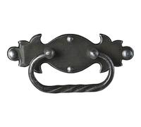 Schorgöfer & Frehe Tirador para muebles estilo rústico Forger LA 40 mm - Tirador para cajón - Placa con mango 115 x 35 mm, hierro negro galvanizado