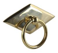 Schorgöhfer & Frehe - Tirador para muebles, estilo rústico, plegable, diseño de cuadros, 68 x 35 mm, latón pulido