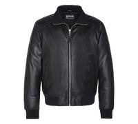 SCHOTT Cazadora de piel de cordero con cuello alto. Color Negro