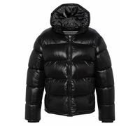 SCHOTT Chaqueta acolchada brillante con capucha Columbus. Color Negro
