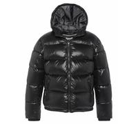 SCHOTT Chaqueta acolchada brillante con capucha Columbus. Color Negro