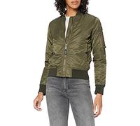Schott NYC Airforce1W Ladies Bomber Jacket, Chaqueta para Mujer, Verde (Army Khaki), 34 (Fabricante: XS)