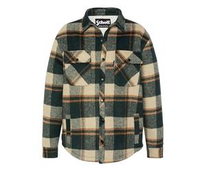 Schott NYC Cary-Vert Checks-XXL Blouson, Verde, Hombre