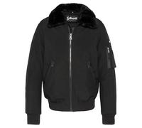 Schott NYC Chaqueta con cuello de piel Schott Airlines, Negro, S