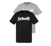 Schott NYC Herren Tspklogo - Camiseta, Negro, L