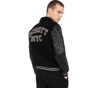Schott NYC Lc8705collar Chaqueta, Negro y Negro, L para Hombre