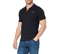 Schott NYC Polo Manga Corta Camisa Hombre, Navy/Naranja., L
