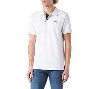 Schott NYC PSMILTON Camisa Polo, White/Navy, L para Hombre