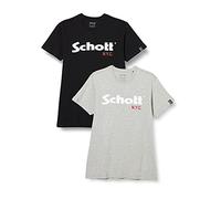 Schott NYC TS01MCLOGO, Camisa, Hombre, Negro/H.grey, M