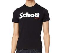 Schott NYC TSLOGO, Camiseta Hombre, Negro (Black Black), XL