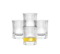 SCHOTT ZWIESEL Vaso de whisky Fave (juego de 4), vaso moderno para whisky con borde estriado y recortes, vasos de cristal aptos para lavavajillas (art. nº. 124303)
