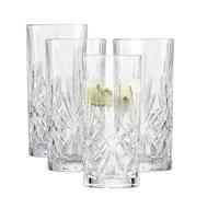 SCHOTT ZWIESEL Vaso largos Show (set de 4), elegante vaso largo con relieve, vasos de cristal aptos para lavavajillas (art. nº. 121878)
