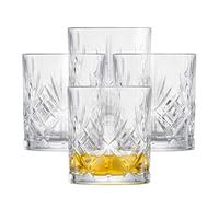 SCHOTT ZWIESEL Vasos de whisky Show (juego de 4), elegante vaso de whisky con relieve, vasos de cristal aptos para lavavajillas (art. nº 121877)