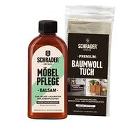 SCHRADER - Juego de bálsamo de cuidado para superficies de madera pintadas con paño de pulido, 2 piezas, fabricado en Alemania