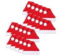 Schramm® 20 Unidades de Gorros de Navidad 30x41cm Gorro de Papá Noel 20 Paquetes