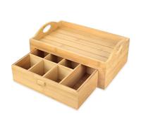 Schramm® Bamboo Tea Tray Bandeja para Servir té con cajón Aprox. 30x20x11cm Tea Box Tea Box Bed Tray