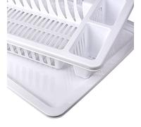 Schramm® con bandeja en 10 colores aprox. 46 x 37 x 8 cm Escurridores Soporte de drenaje Bandeja de drenaje Rejilla de drenaje Escurridor de platos Cesta de drenaje Cesta de drenaje, Color:weiss