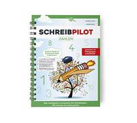 Schreibathlet: Cuaderno de aprendizaje para tiradores ABC con números en relieve y pequeñas tareas de cálculo (números de piloto de escritura) | Incluye lápiz y goma de borrar