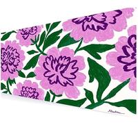 Schreibtischunterlage, Gaming Mauspad 700x300x3 mm, Mousepad XXL, Mauspad Groß Mit Gelkissen Gaming Zubehör, Rutschfeste, Schreibtischmatte Büro und Zuhause, Office Desktopschutz (Rosa Blumen) V-751