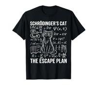 Schrodinger Cat Escape Plan Física Cuántica Gato Camiseta