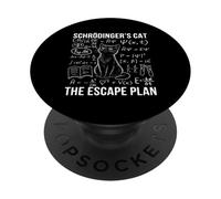 Schrodinger Cat Escape Plan Física Cuántica Gato PopSockets PopGrip Adhesivo