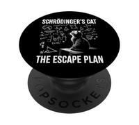 Schrödingers Cat The Escape Plan | Funny Scientist & Teacher PopSockets PopGrip Adhesivo