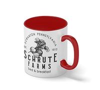 Schrute Farms Jumper Sweatshirt Funny The US Office Dwight Beets Michael Scott Blanco Taza Aro y Mango Con Rojo Mug