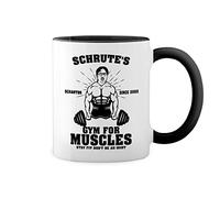 Schrutes Gym For Muscles Inspired by The Office Blanca taza de café con RIM Negro y manija Mug