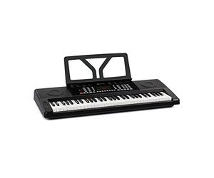 Schubert Etude 61 MK II - Teclado Digital, Piano eléctrico para ensayos, 61 Teclas, Función de grabación y aprendizaje, 50 canciones, 300 tonos/ritmos, Funciona con cable y con pilas, Atril, Negro