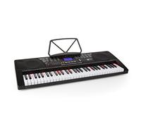 Schubert Etude - Teclado Piano Digital, Piano electrico de aprendizaje, 61 teclas con luz, Función de grabación y reproducción, 3 modos de aprender, USB, 225 sonidos, Negro