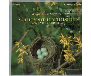 Schubert - LSC 2516 Fritz Reiner & Chicago Symphony - Schubert Symphonies # 8 & 5 - 1961 Living Stereo shaded dog vinyl LP