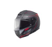 Schuberth C5 ECE OMEGA Casco De Moto (Negro/Antracita/Rojo) Talla: M (57)