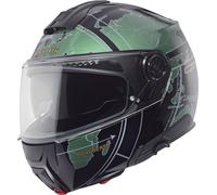 Schuberth C5 Globe Casco abatible, negro-verde, tamaño XL para Hombres