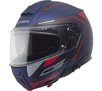 Schuberth C5 Omega, casco abatible M (56/57) female Mate Azul Oscuro/Negro/Rojo