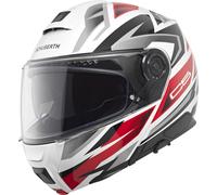 Schuberth C5 Zenith Casco, Rojo/Blanco, Talla M (57)