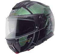 Schuberth C5 Globe Casco abatible, negro-verde, tamaño 2XL para Hombres