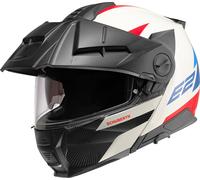 Schuberth E2 Defender Casco, blanco-rojo-azul, tamaño S para Hombres