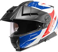Schuberth E2 Explorer Casco, Azul/Rojo/Blanco, Talla XS (53)
