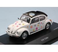 Schuco VW KAFER OPEN AIR "BLUMEN" WHITE 1:43