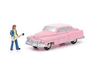 Schuco 450143400 Piccolo Cadillac Eldorado, The King, Modelo de Coche con Guitarrista, edición Limitada 500, Color Rosa