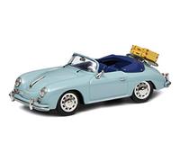 Schuco 450258400 356 A Cabrio - Portero automático 1:43, Modelo de Coche, Color Azul
