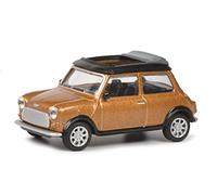 Schuco Mini Cooper 452021900 Mini Cooper con Techo Plegable Abierto, de Zinc Fundido a presión, Escala 1:64, marrón Metalizado