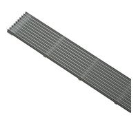 Schüco 100003577 Rejilla de ventilación Rectangular 480 x 84 mm, Aluminio Natural anodizado, Plata