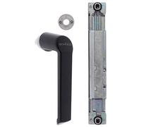 Schüco 234007 234036 234004 - Juego de manija de inserción para engranaje de cámara 23 y roseta para ventanas de metal, Negro