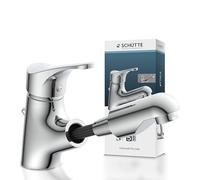 SCHÜTTE 22150 ATTICA - Grifo de baño con alcachofa de ducha, grifo de baño con ducha extensible para lavar el cabello, mezclador monomando extraíble con desagüe cromado