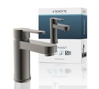 Schütte 34212 Elephant 34212, Grifo Mezclador para Lavabo (Incluye válvula de desagüe para Cuarto, excéntrico emergente, Grifo de baño con Grafito Mate
